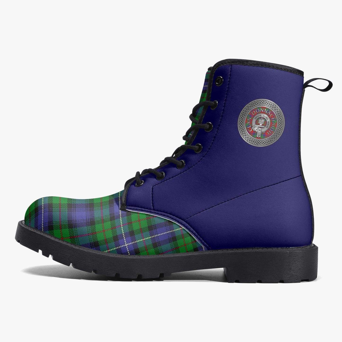 Clan Donnachaidh (Robertson) Crest & Hunting Tartan Leather Boots