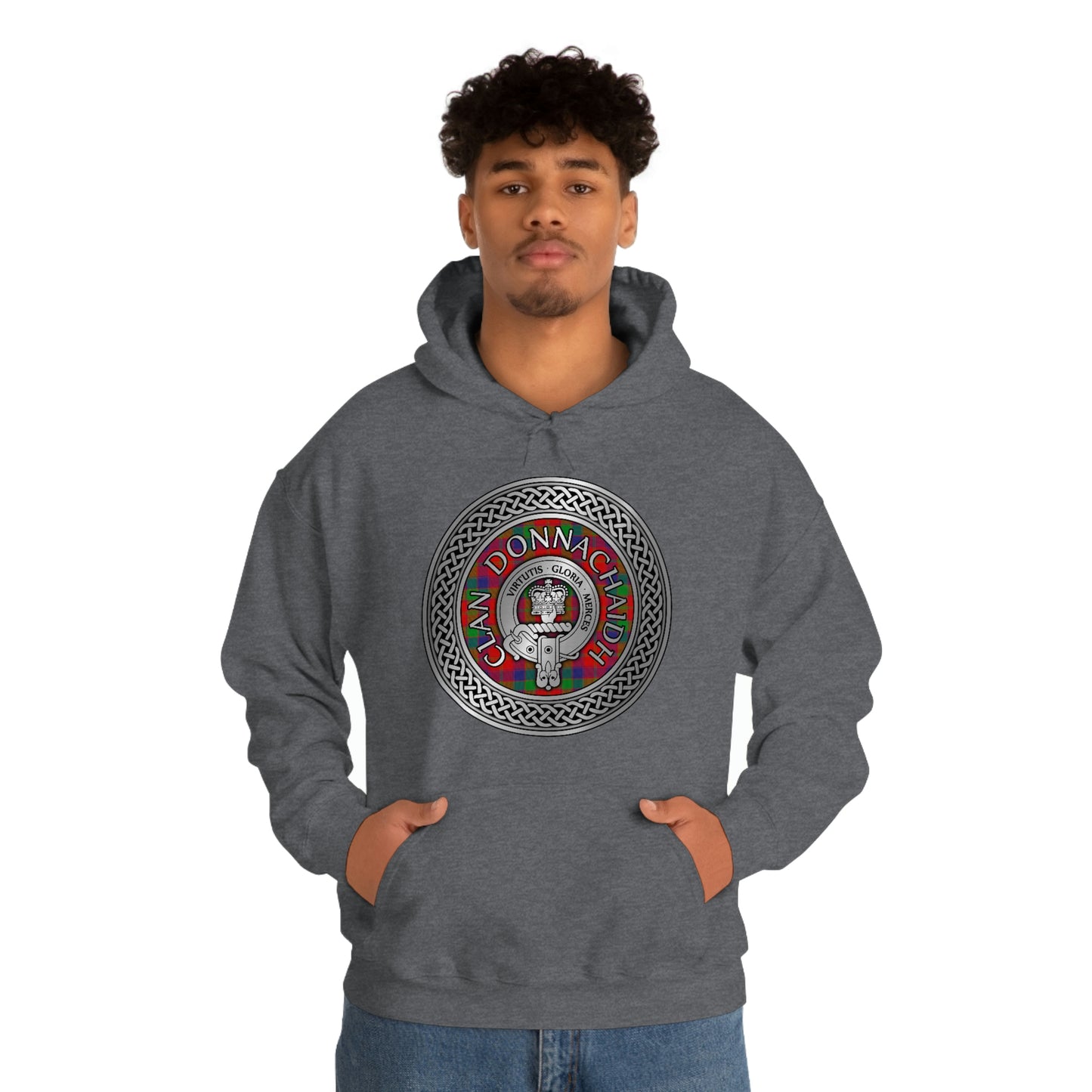 Clan Donnachaidh (Robertson) Crest & Tartan Unisex Heavy Blend™ Hooded Sweatshirt