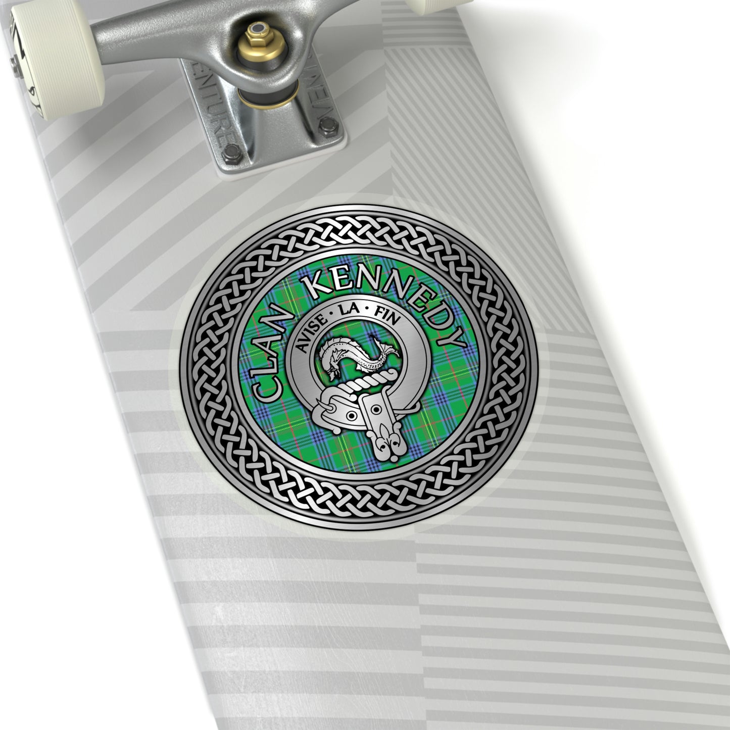 Clan Kennedy Crest & Tartan Knot Kiss-Cut Stickers