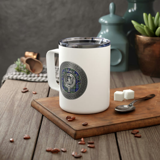 Clan MacLaren Crest & Tartan Insulated Coffee Mug, 10oz