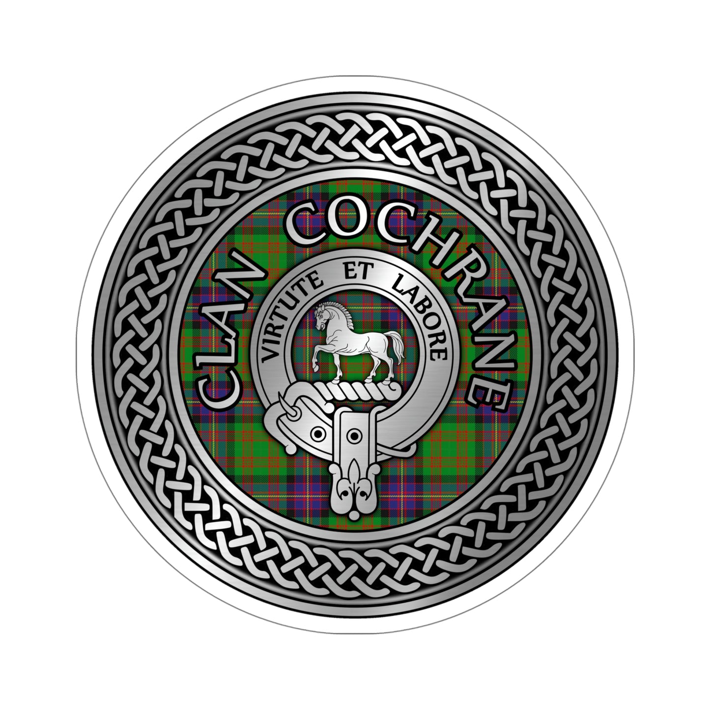 Clan Cochrane Crest & Tartan Kiss-Cut Stickers