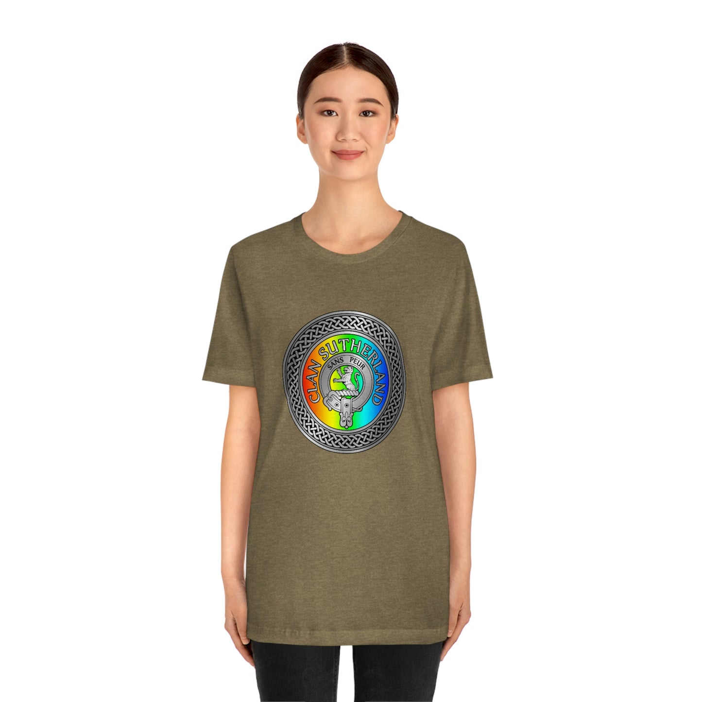 Clan Sutherland Crest & Rainbow Knot T-Shirt