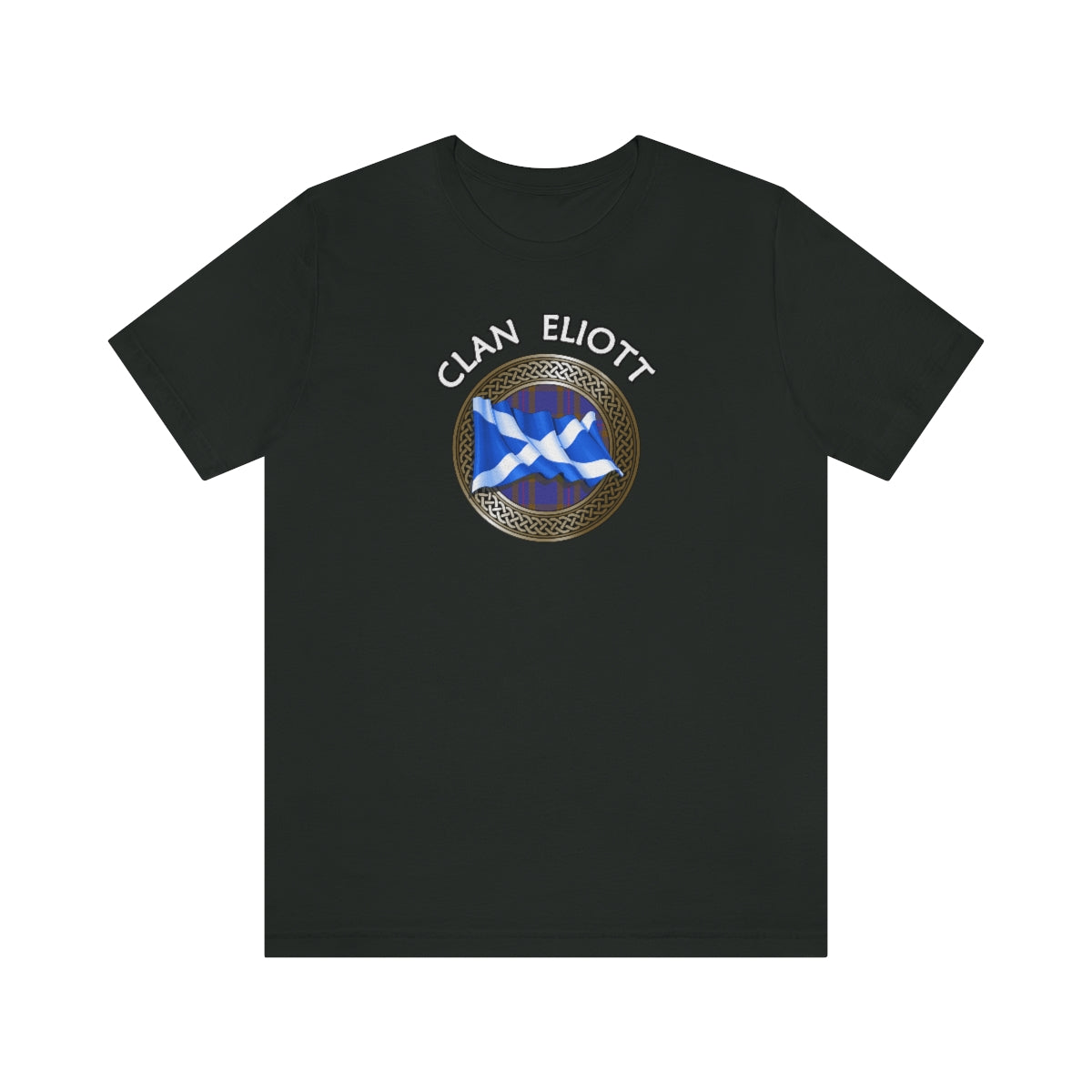 Clan Eliott Tartan Knot & Flag T-Shirt