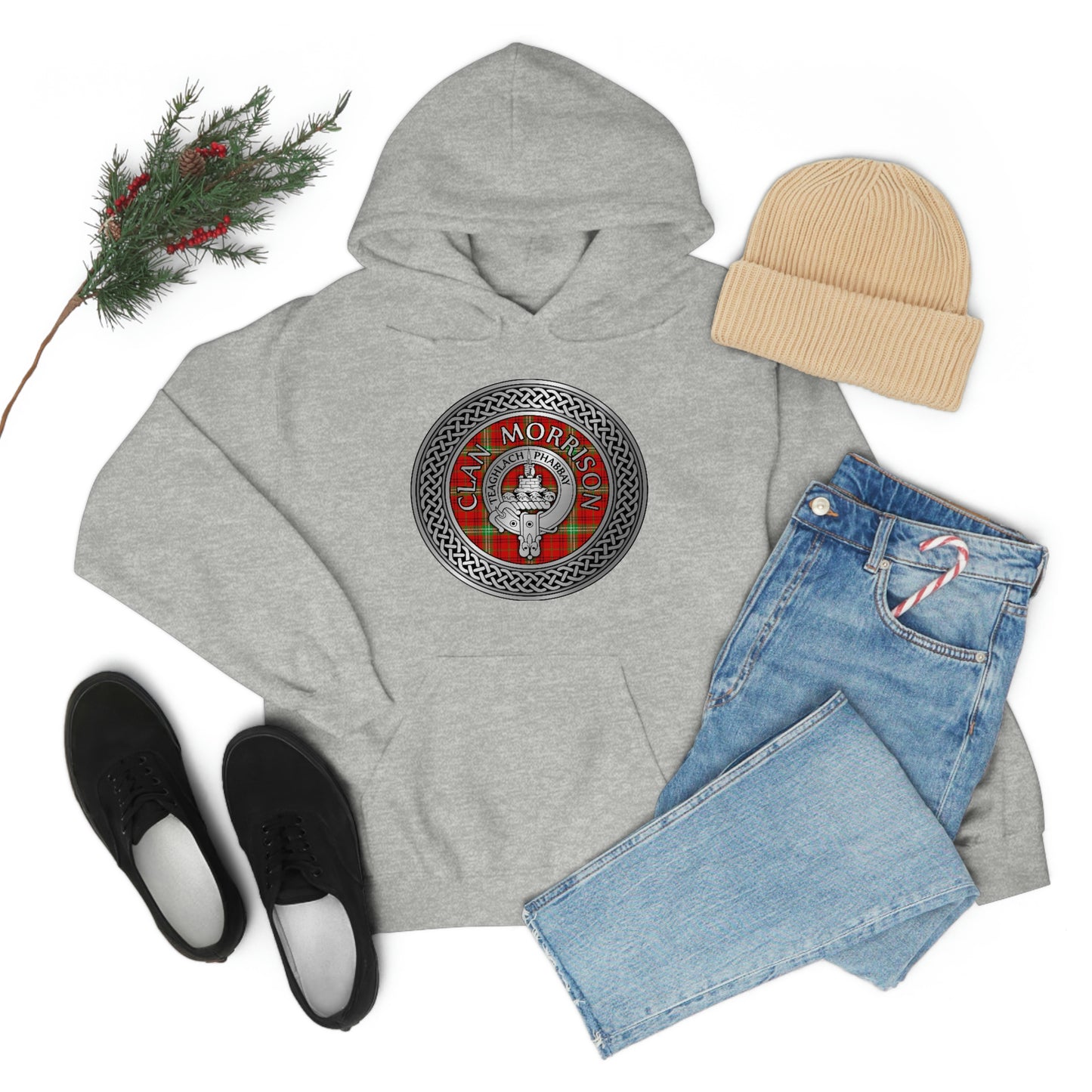 Clan Morrison Crest & Tartan Unisex Heavy Blend™ Hooded Sweatshirt