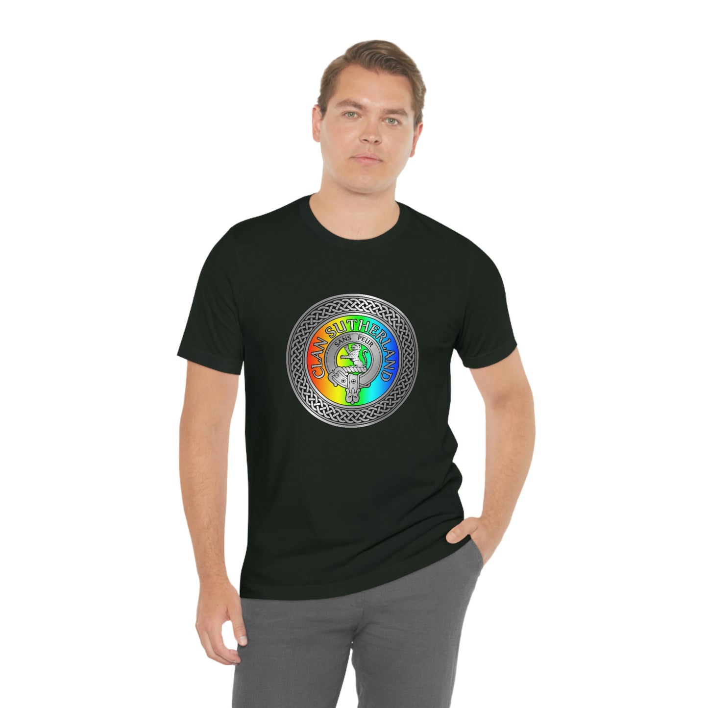 Clan Sutherland Crest & Rainbow Knot T-Shirt