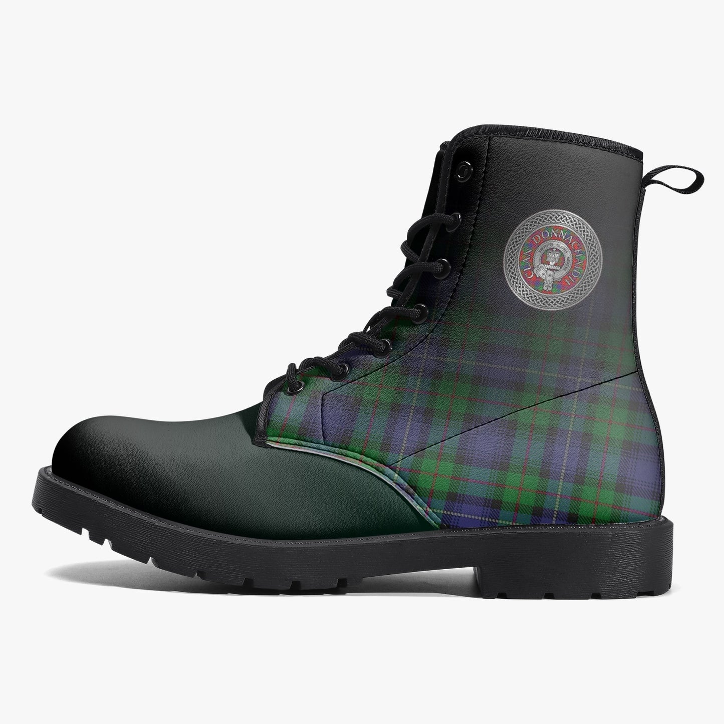 Clan Donnachaidh Crest & Tartan Leather Boots