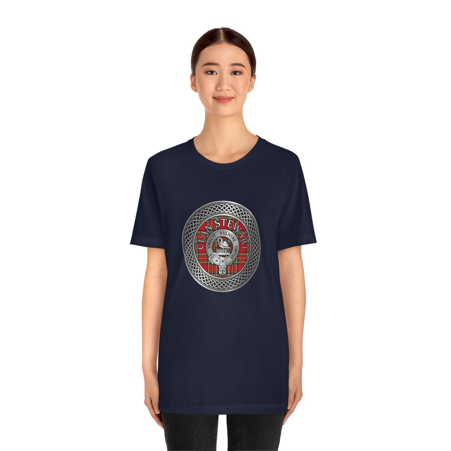 Clan Stewart Crest & Tartan Knot T-Shirt