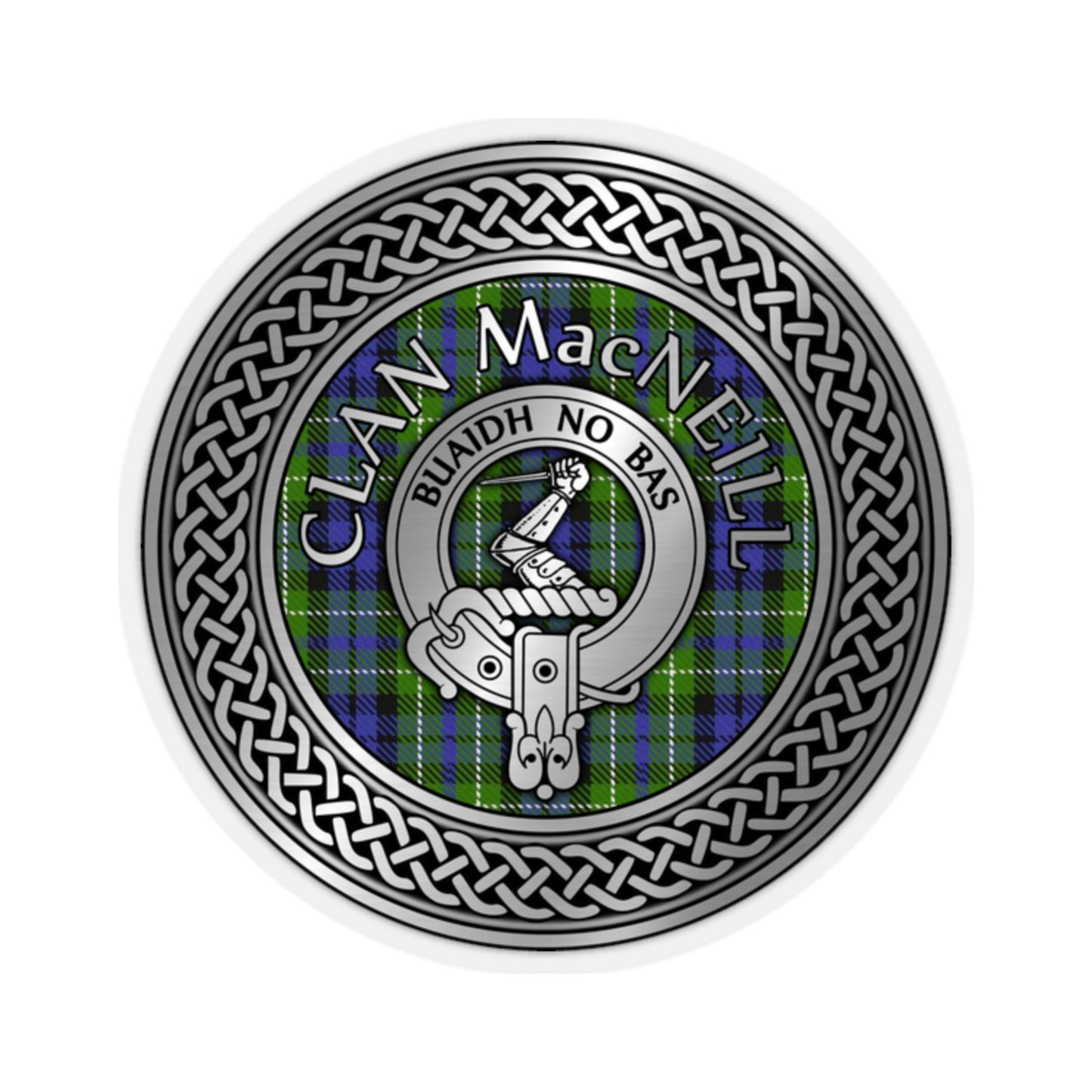 Clan MacNeill of Gigha Crest & Tartan Knot Kiss-Cut Stickers