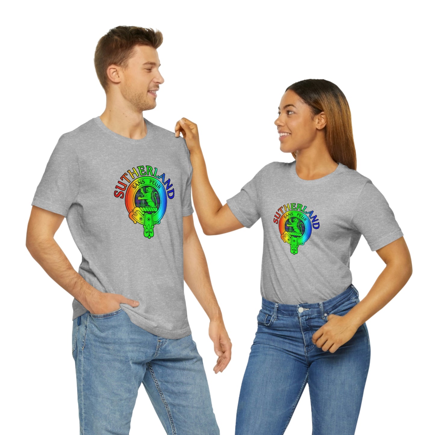 Clan Sutherland Rainbow Crest & Tartan T-Shirt