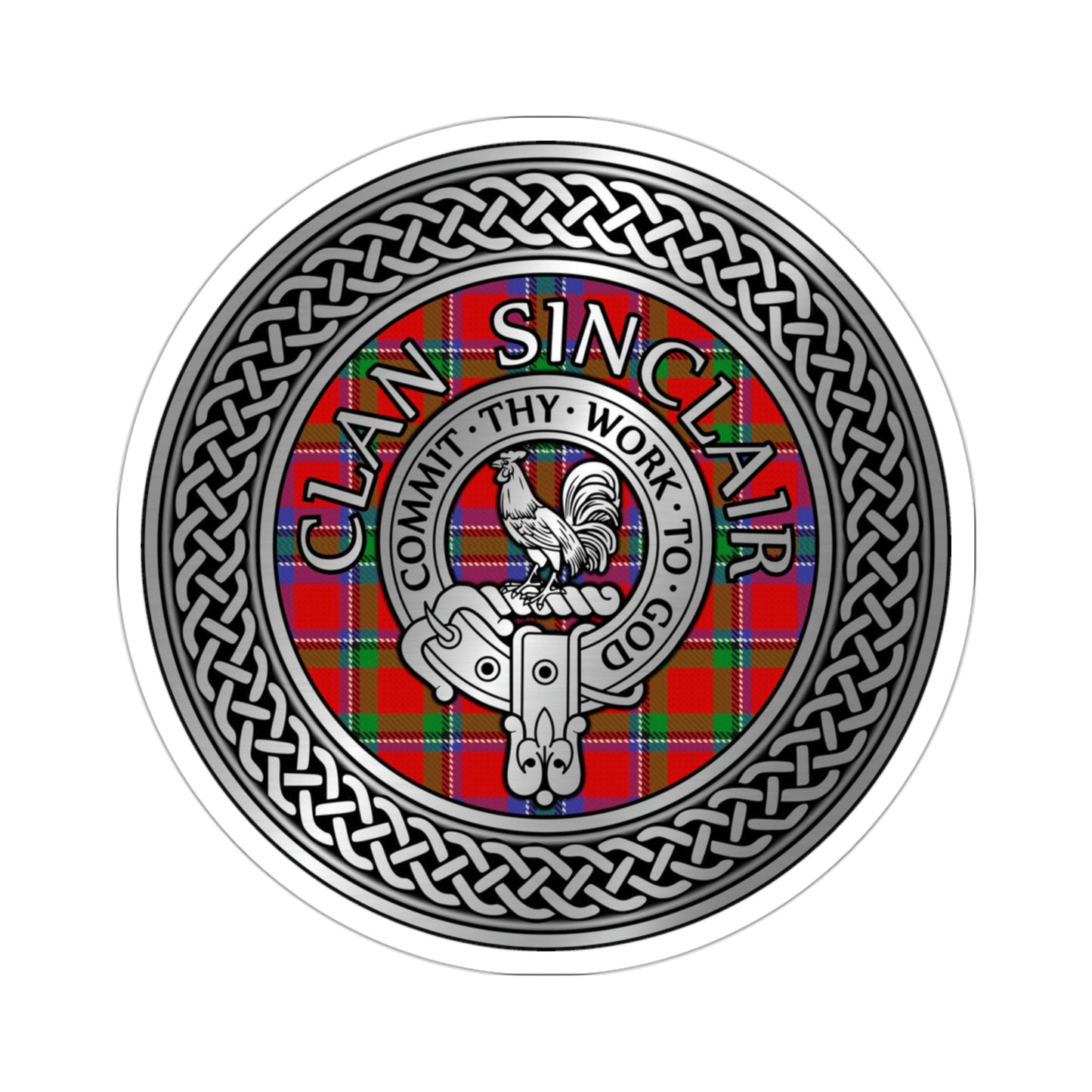 Clan Sinclair Crest & Tartan Kiss-Cut Stickers