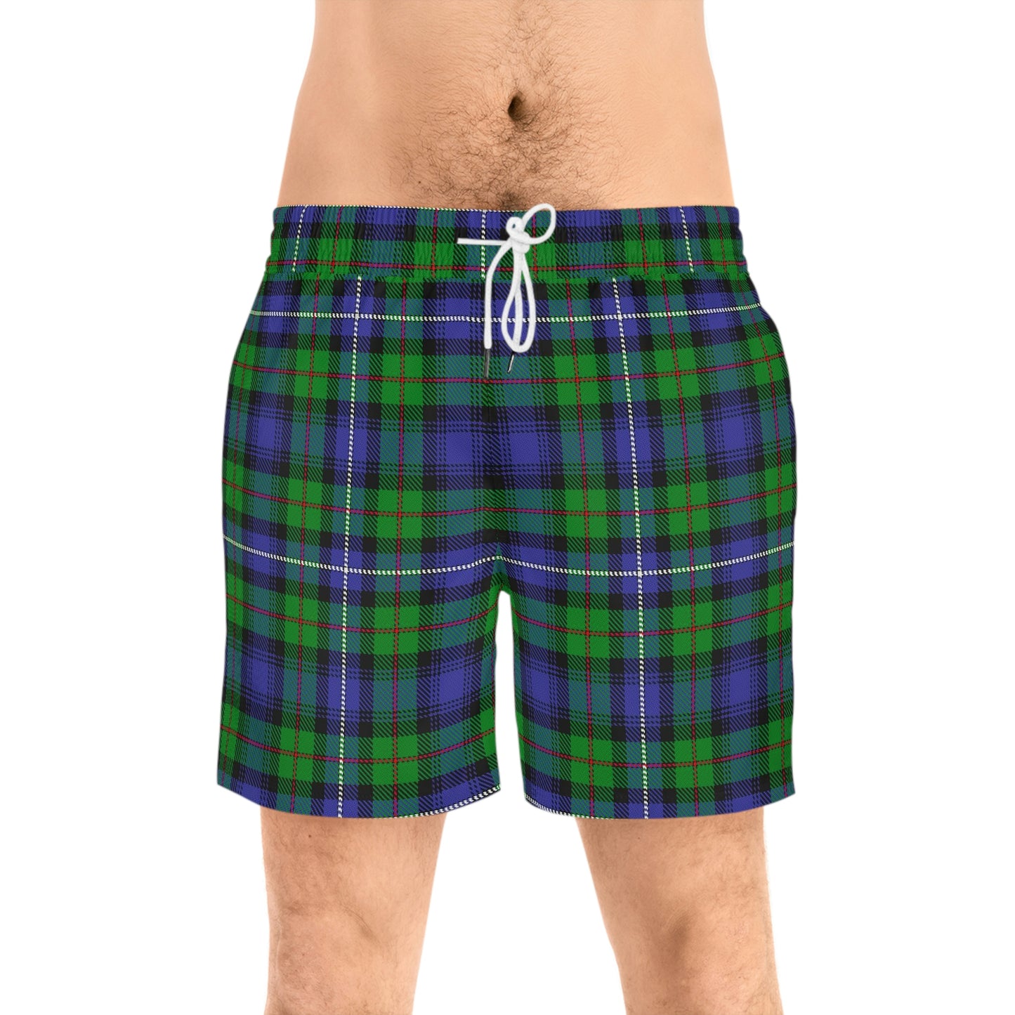 Clan Donnachaidh Hunting Tartan Men's Mid-Length Swim Shorts (AOP)