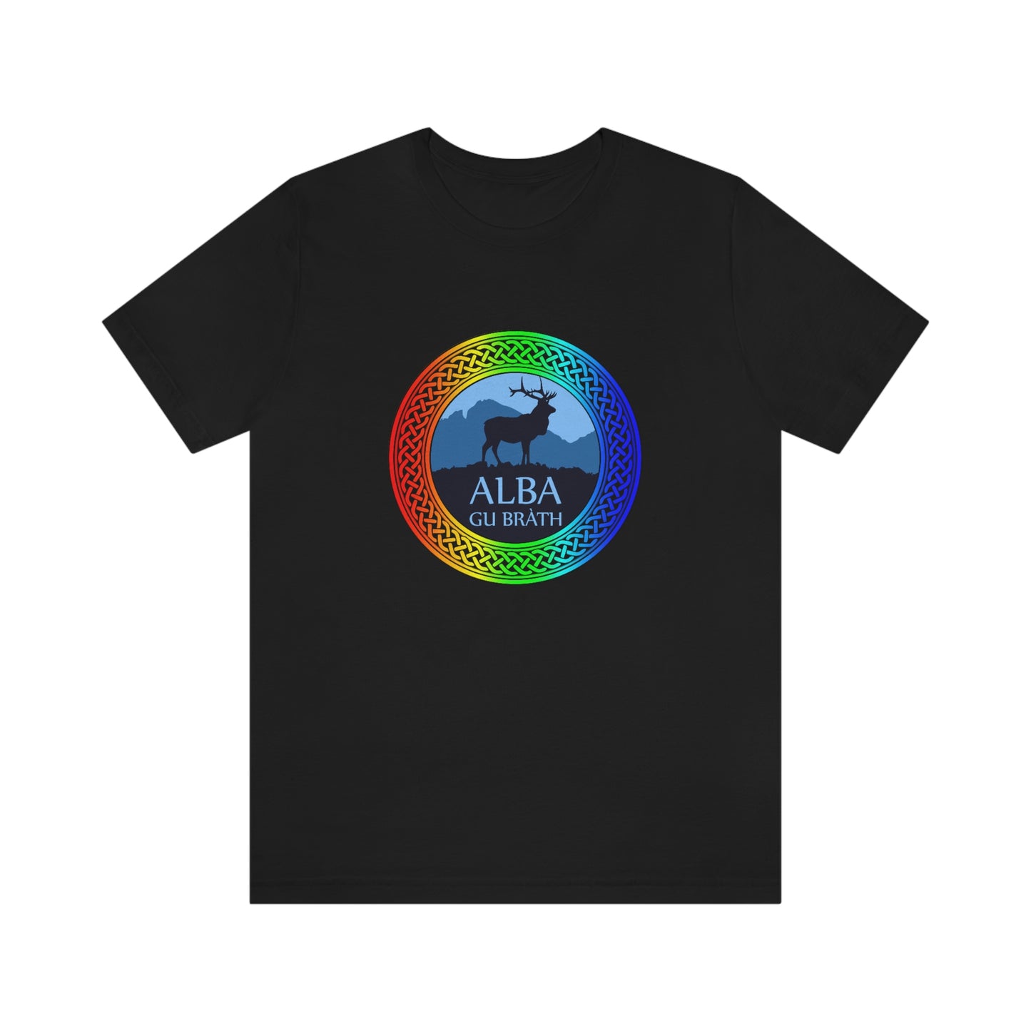 Alba Gu Brath Stag & Rainbow Knot T-Shirt