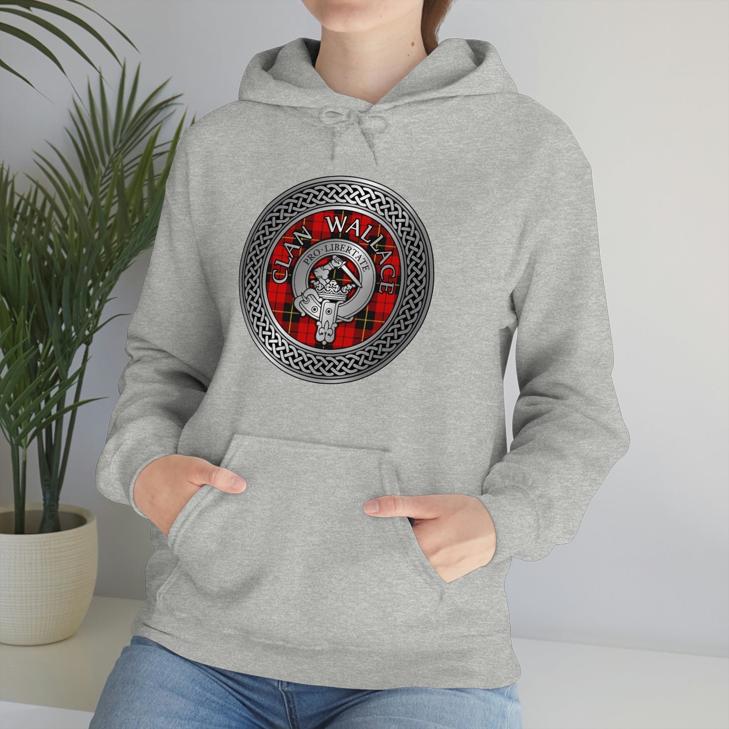 Clan Wallace Crest & Tartan Unisex Heavy Blend™ Hooded Sweatshirt