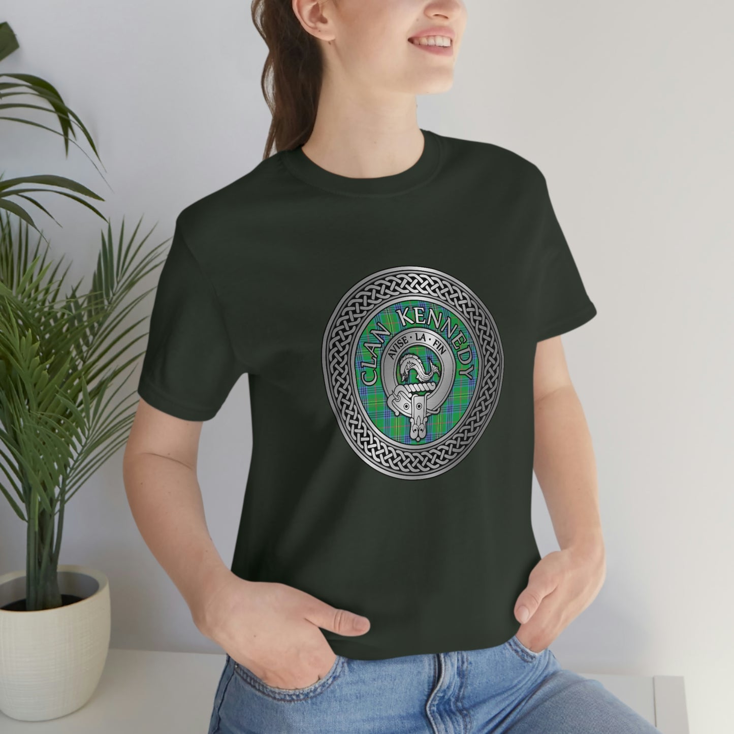 Clan Kennedy Crest & Tartan Knot T-Shirt