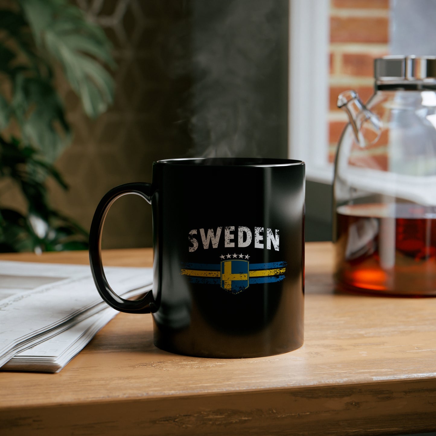 Scandi Nations - Sweden 11oz Black Mug