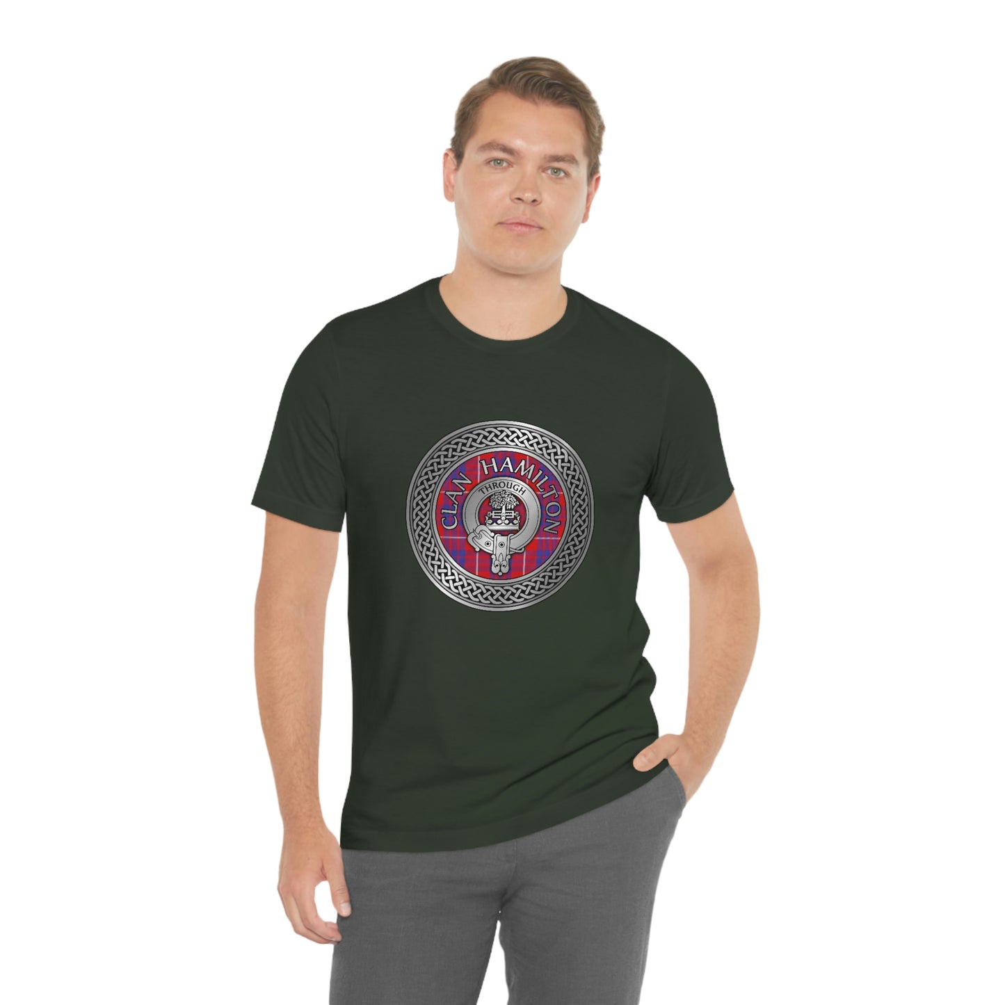 Clan Hamilton Crest & Tartan Knot T-Shirt