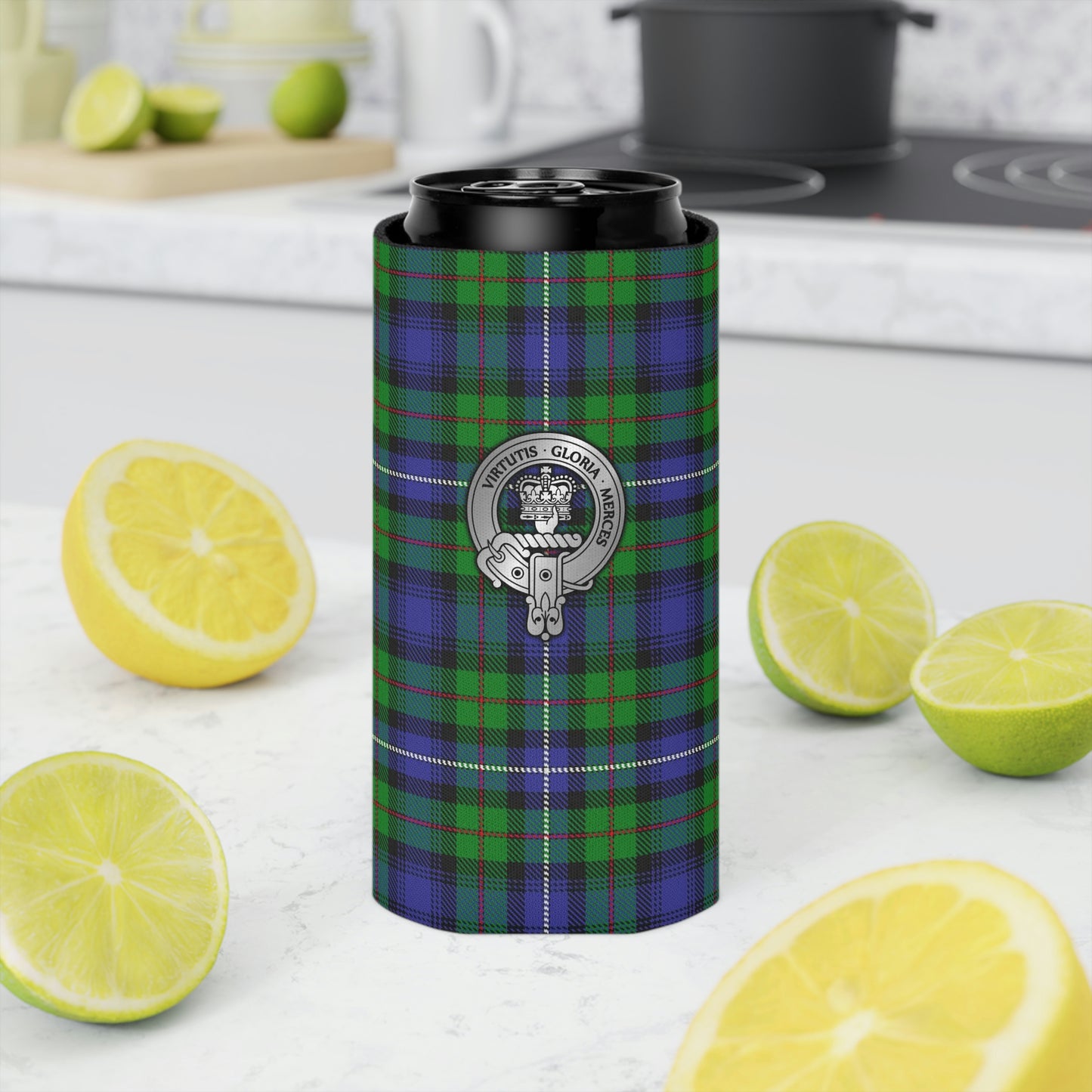 Clan Donnachaidh Crest & Tartan Can Cooler