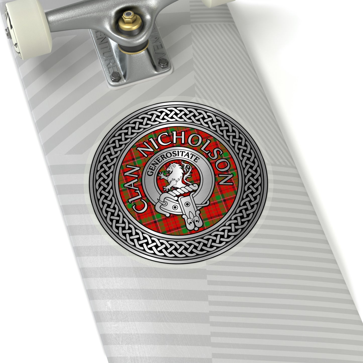 Clan Nicholson Crest & Tartan Knot Kiss-Cut Stickers