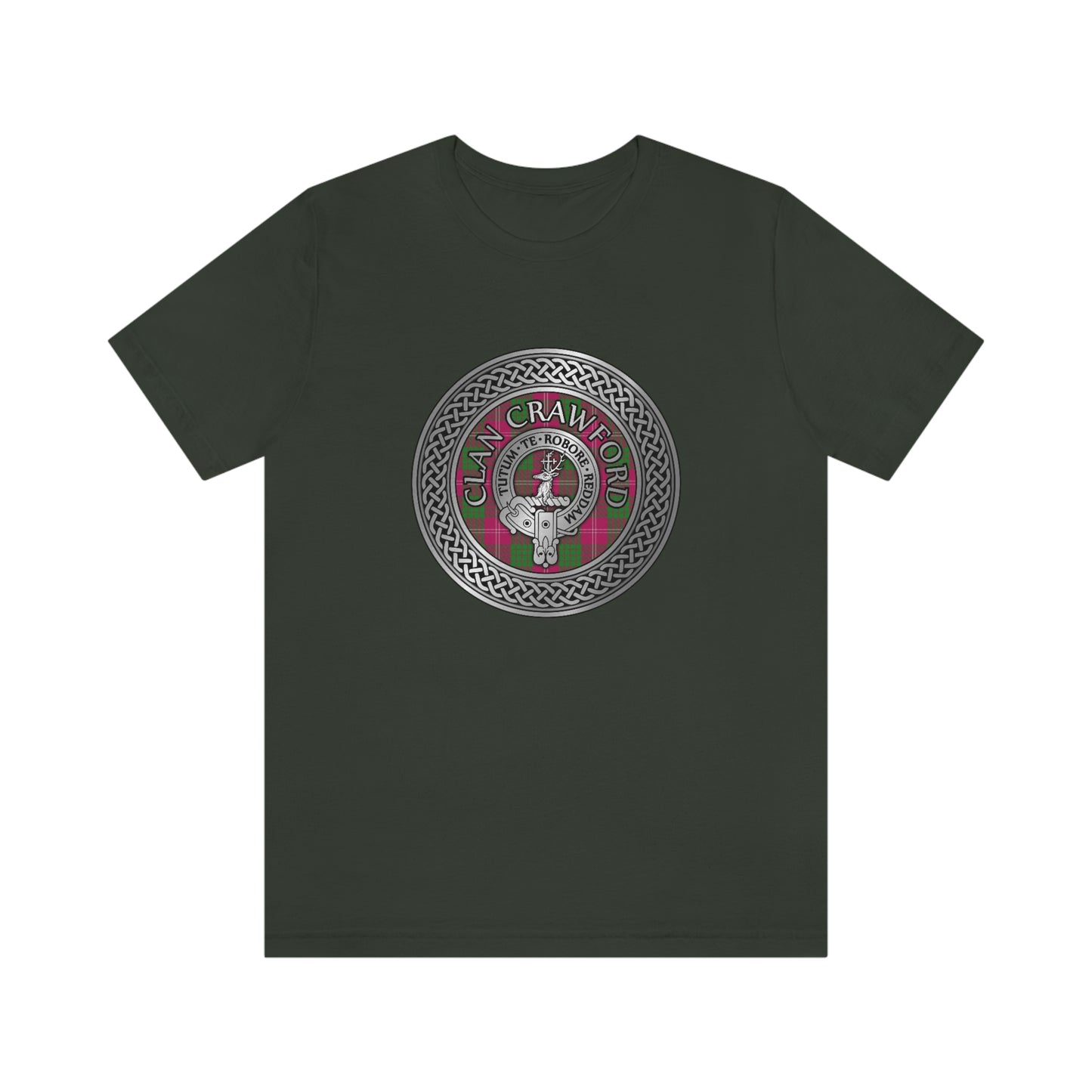 Clan Crawford Crest & Tartan Knot T-Shirt