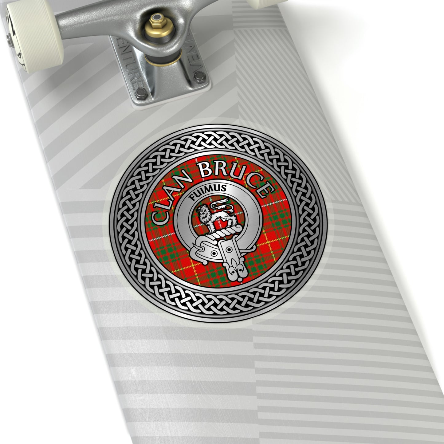 Clan Bruce Crest & Tartan Kiss-Cut Stickers