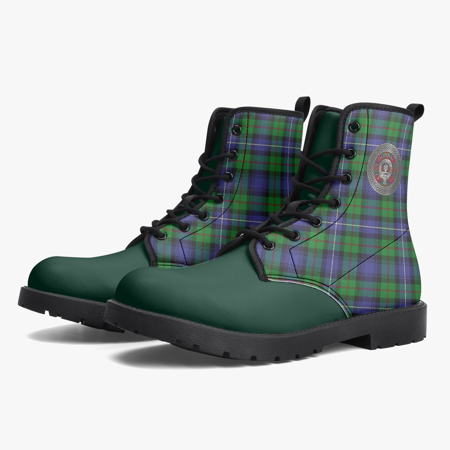 Clan Donnachaidh (Robertson) Crest & Hunting Tartan Leather Boots