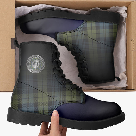 Clan Campbell Crest & Tartan Leather Boots