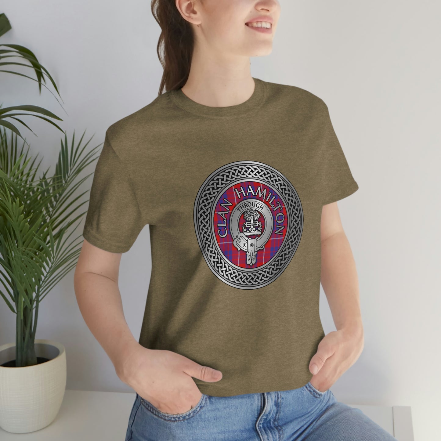 Clan Hamilton Crest & Tartan Knot T-Shirt