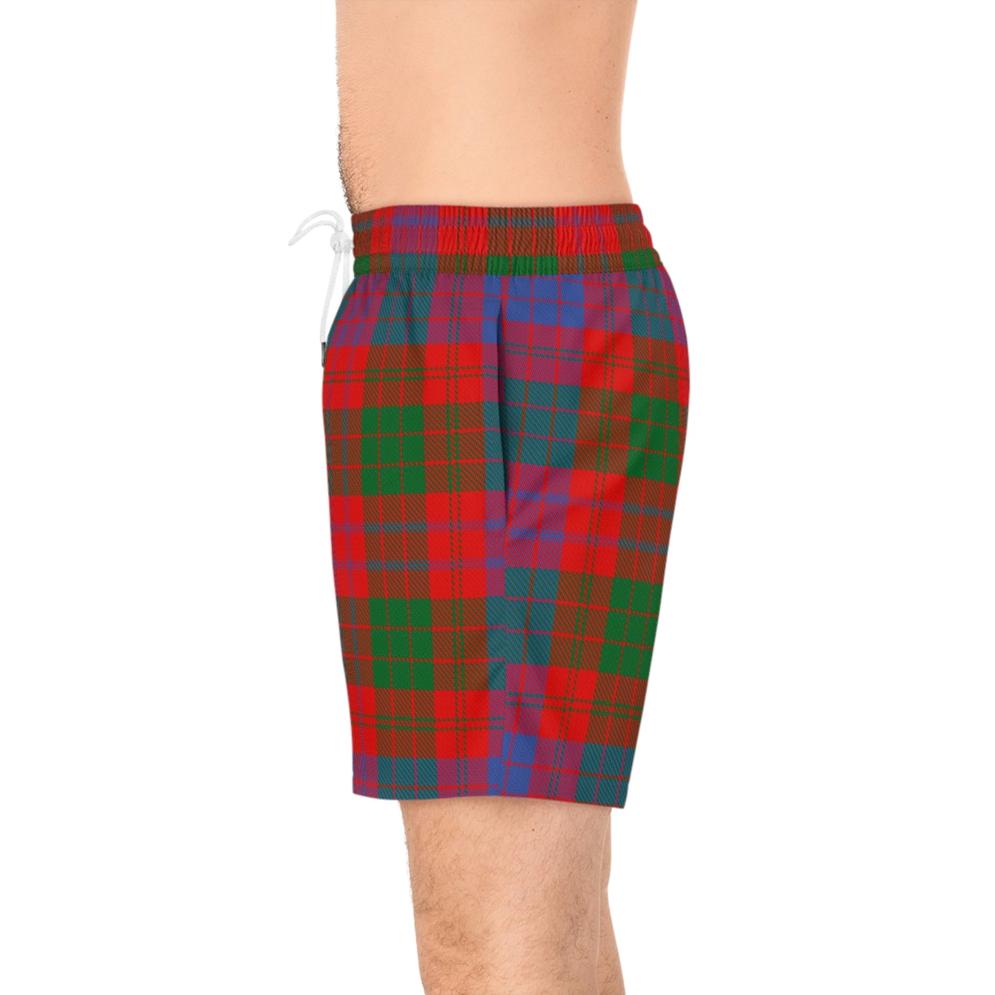 Clan Ross Tartan Men's Mid-Length Swim Shorts (AOP)