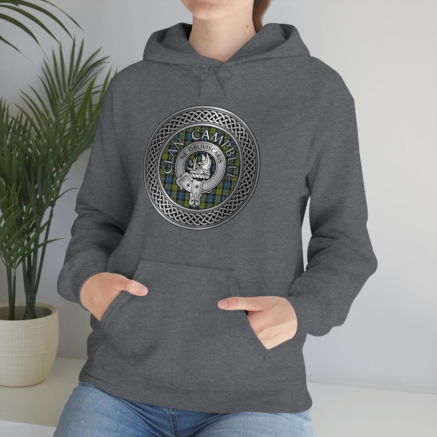 Clan Campbell Crest & Tartan Unisex Heavy Blend™ Hooded Sweatshirt