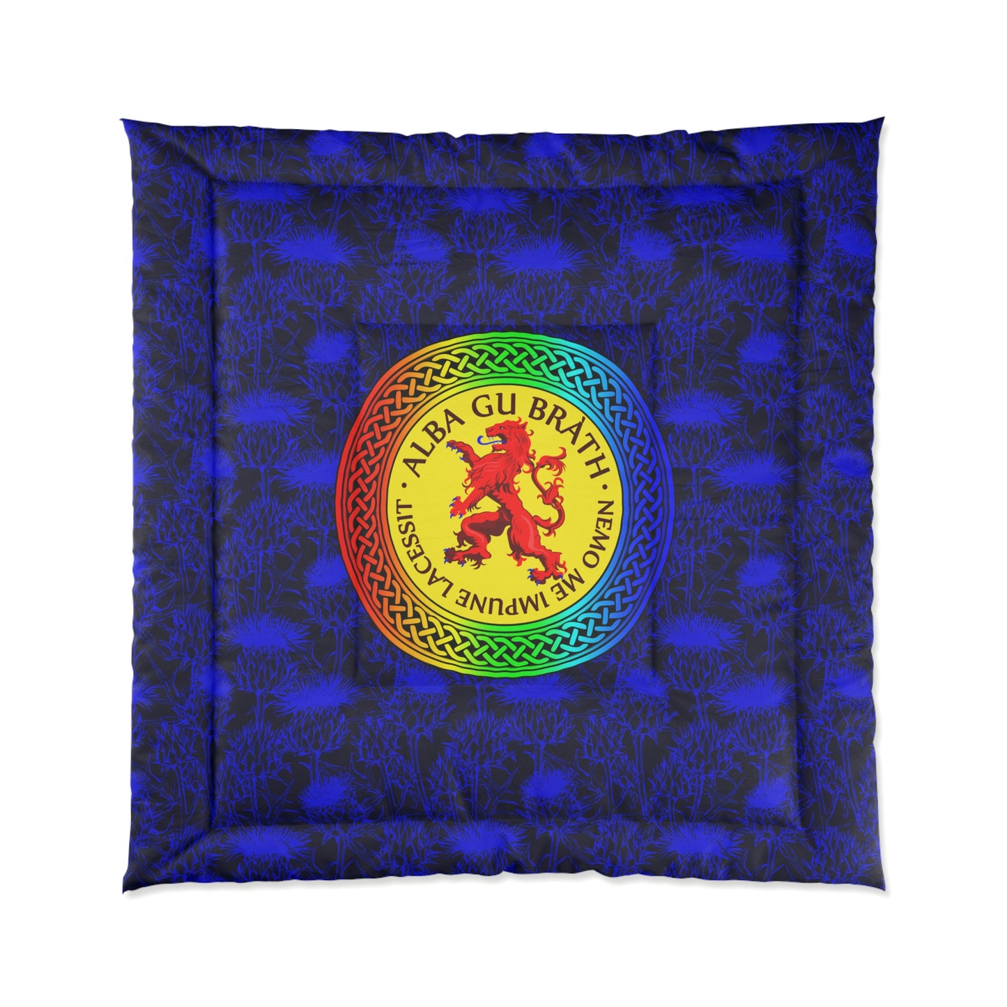 Alba Gu Brath Lion Rampant Rainbow Knot & Thistle Comforter