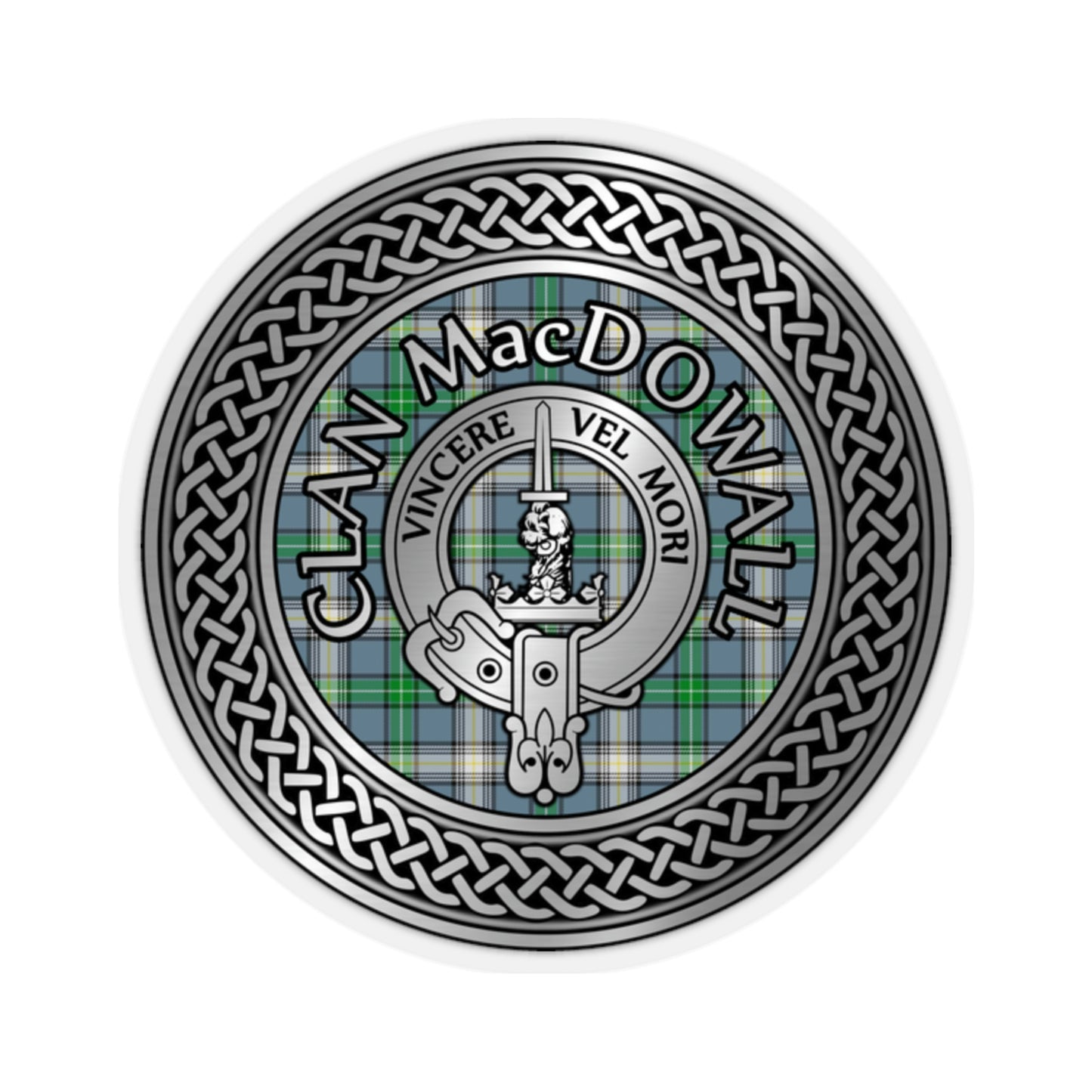 Clan MacDowall Crest & Tartan Knot Kiss-Cut Stickers