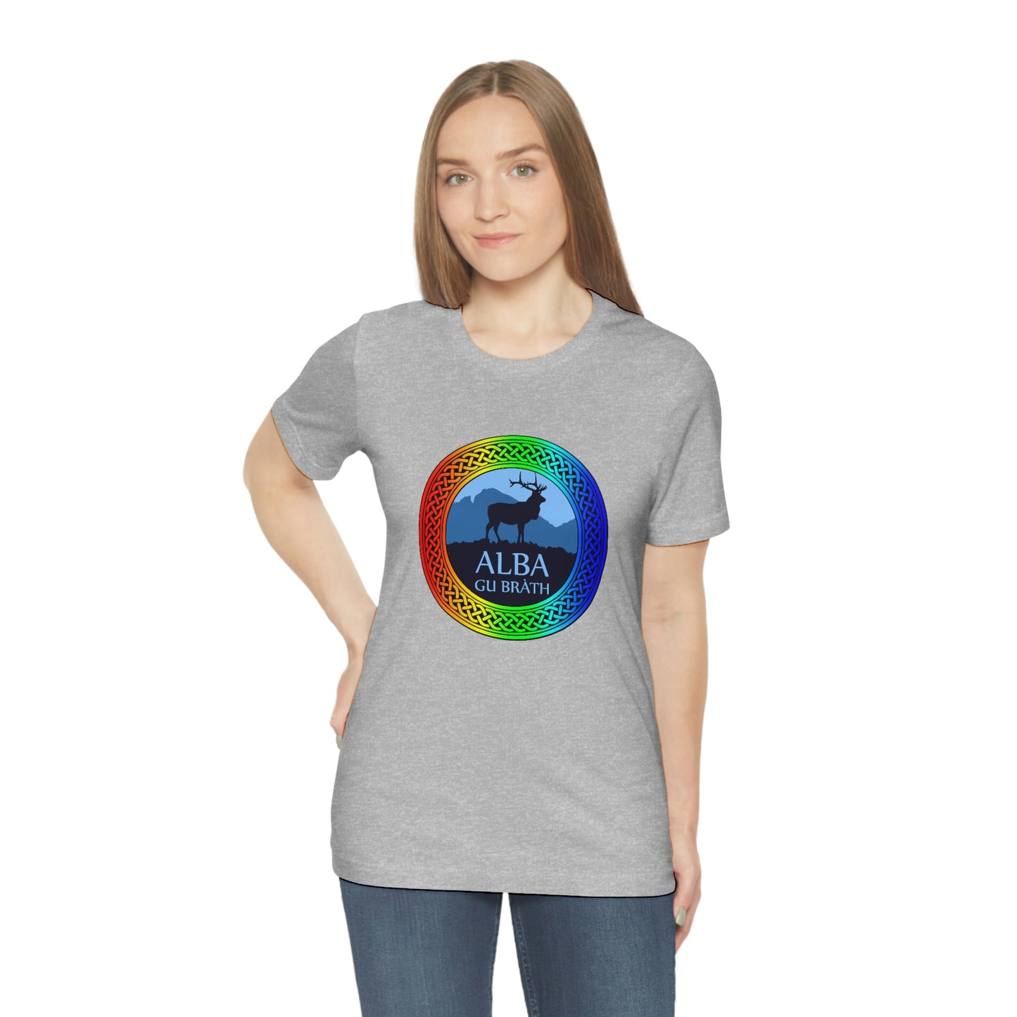 Alba Gu Brath Stag & Rainbow Knot T-Shirt