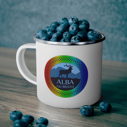 Alba Gu Brath Rainbow Knot Enamel Camping Mug