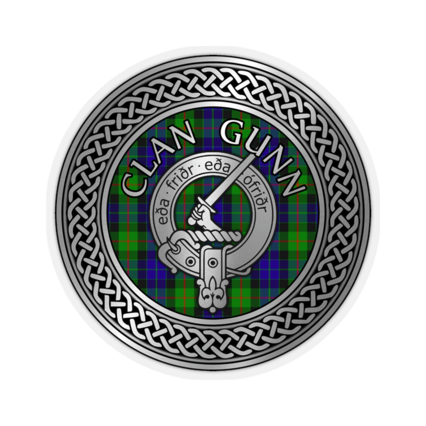 Clan Gunn Crest & Tartan Kiss-Cut Stickers