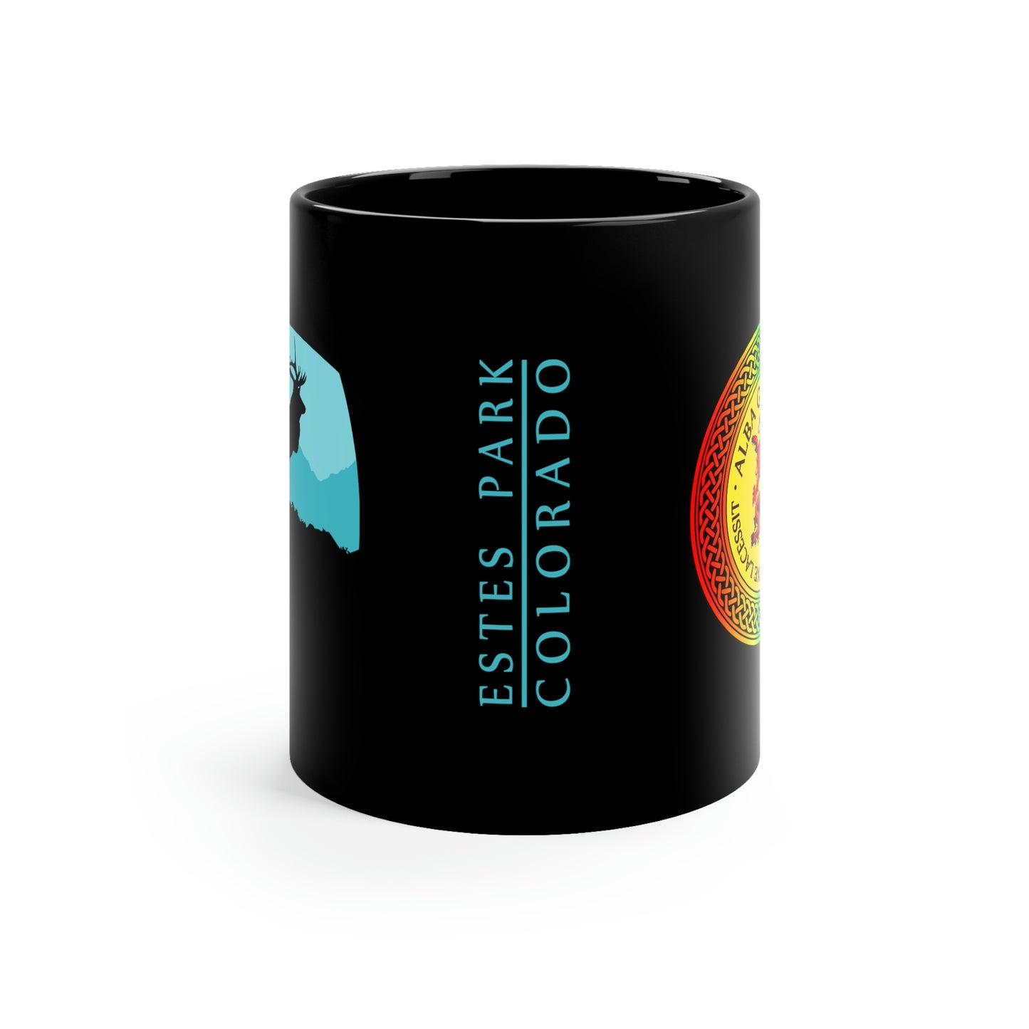 Demo - Estes Park / Alba Gu Brath Rainbow Crest 11oz Black Mug