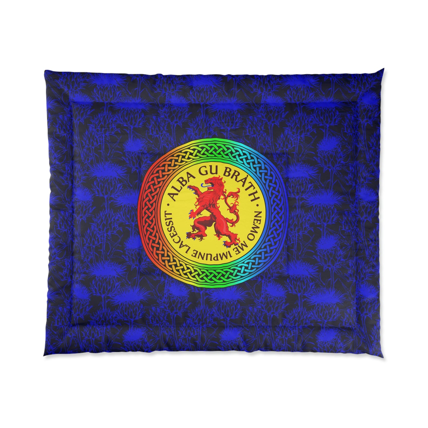 Alba Gu Brath Lion Rampant Rainbow Knot & Thistle Comforter