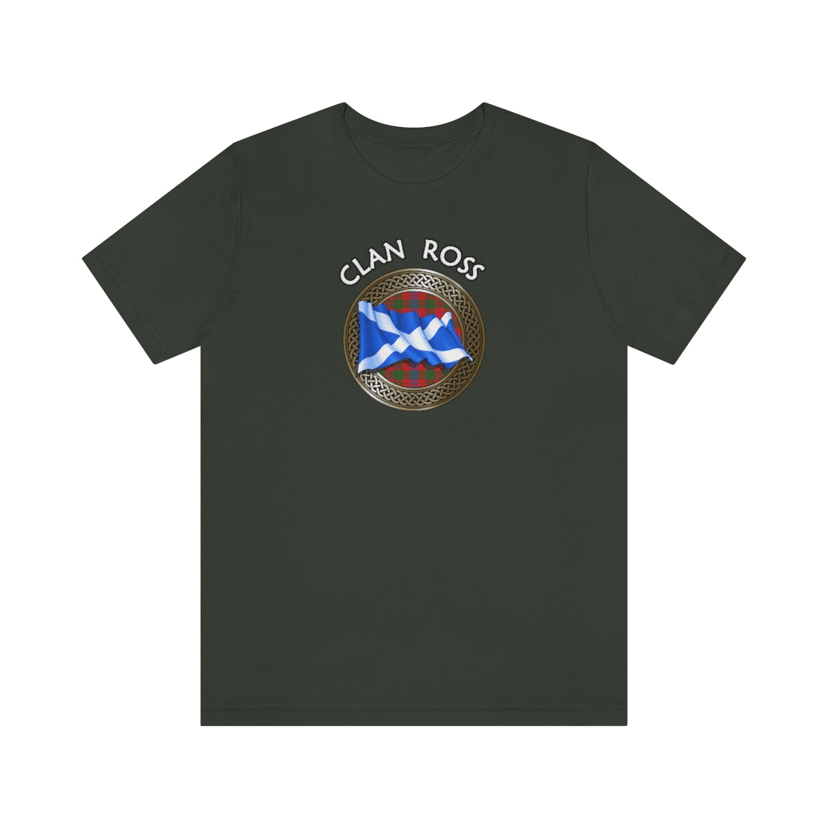 Clan Ross Tartan Knot & Flag T-Shirt