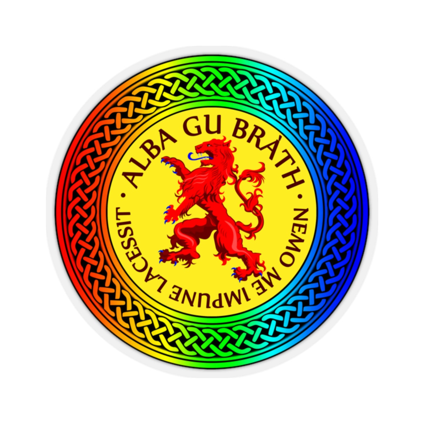 Alba Gu Brath Lion Rampant Rainbow Knot Kiss-Cut Stickers