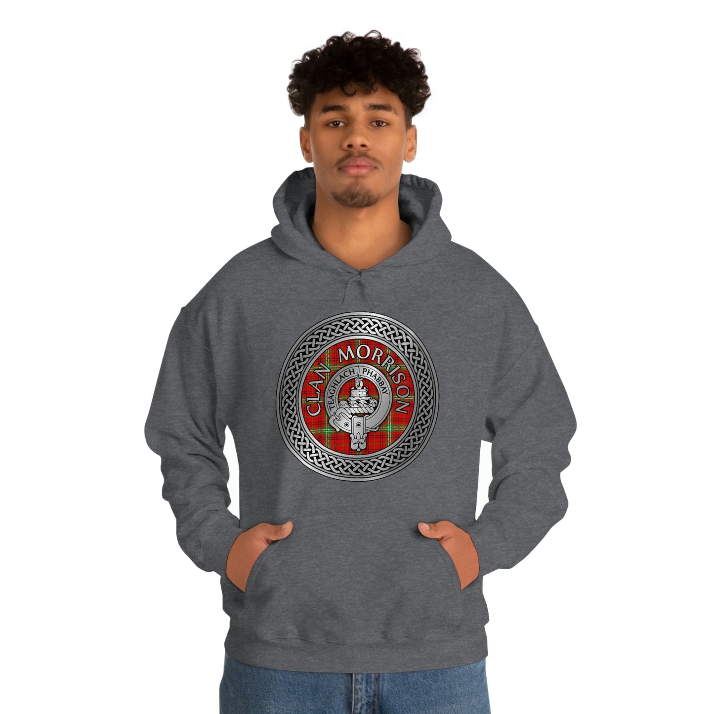 Clan Morrison Crest & Tartan Unisex Heavy Blend™ Hooded Sweatshirt