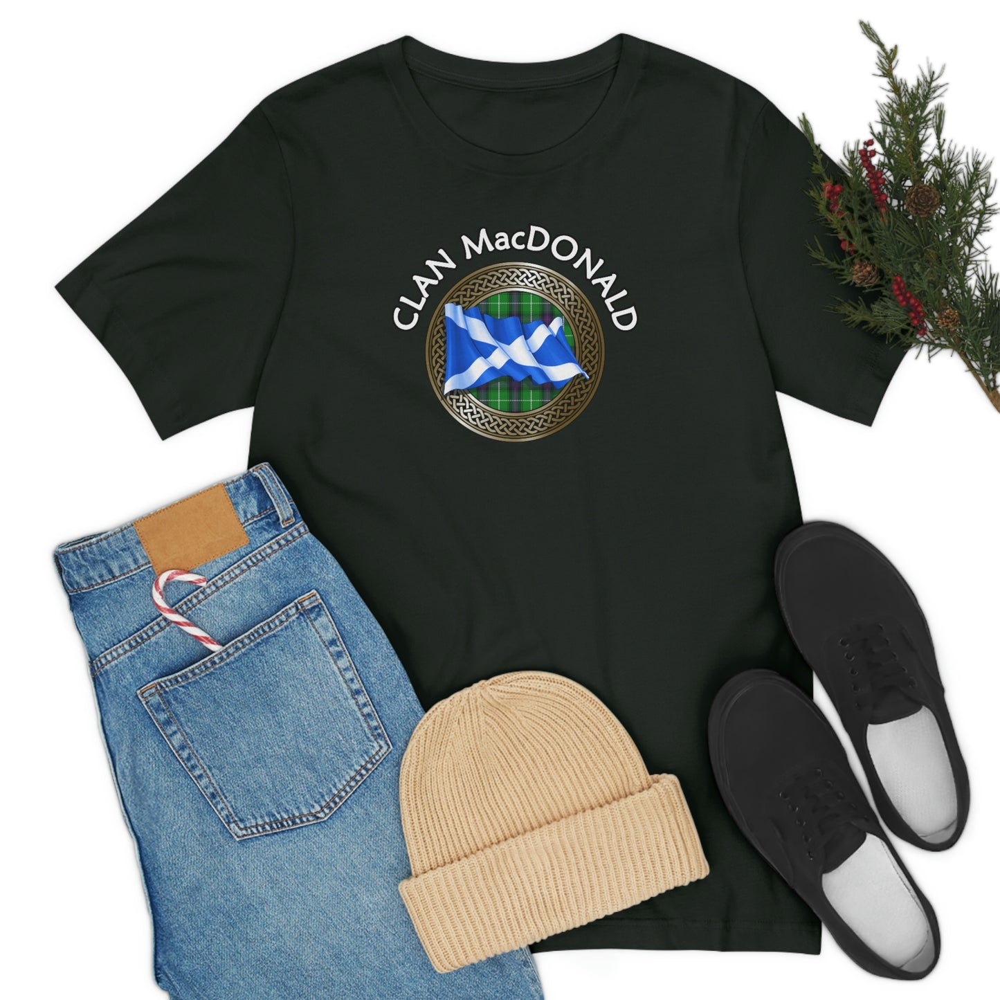 Clan MacDonald Tartan Knot & Flag T-Shirt