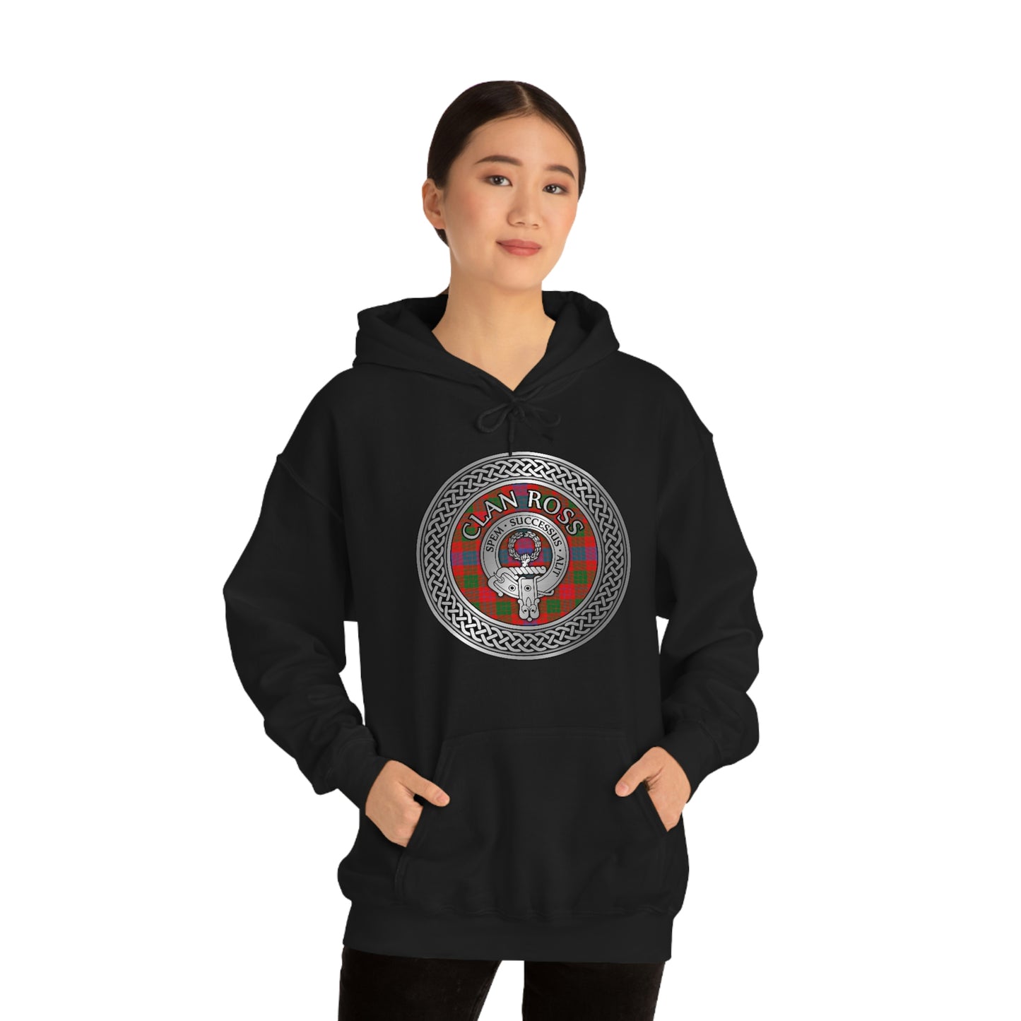 Clan Ross Crest & Tartan Unisex Heavy Blend™ Hooded Sweatshirt