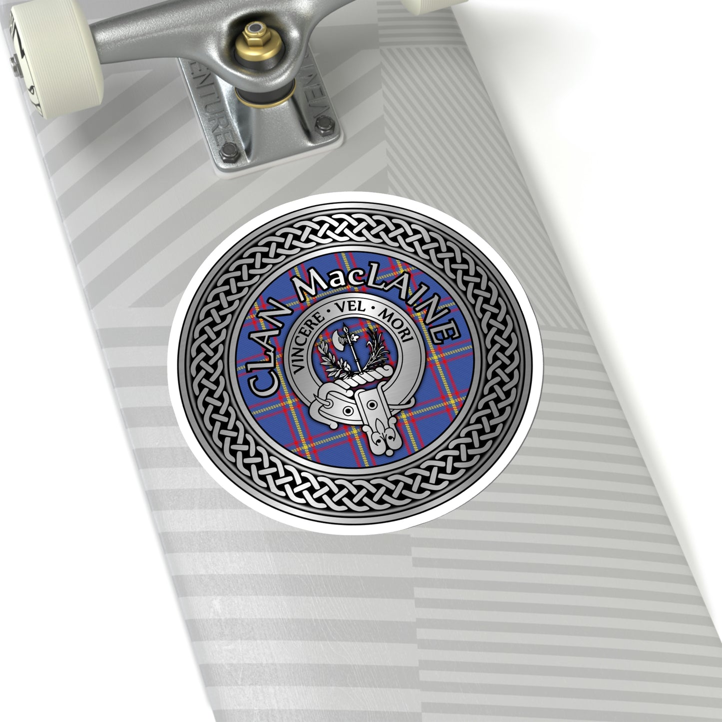 Clan MacLaine Crest & Tartan Knot Kiss-Cut Stickers