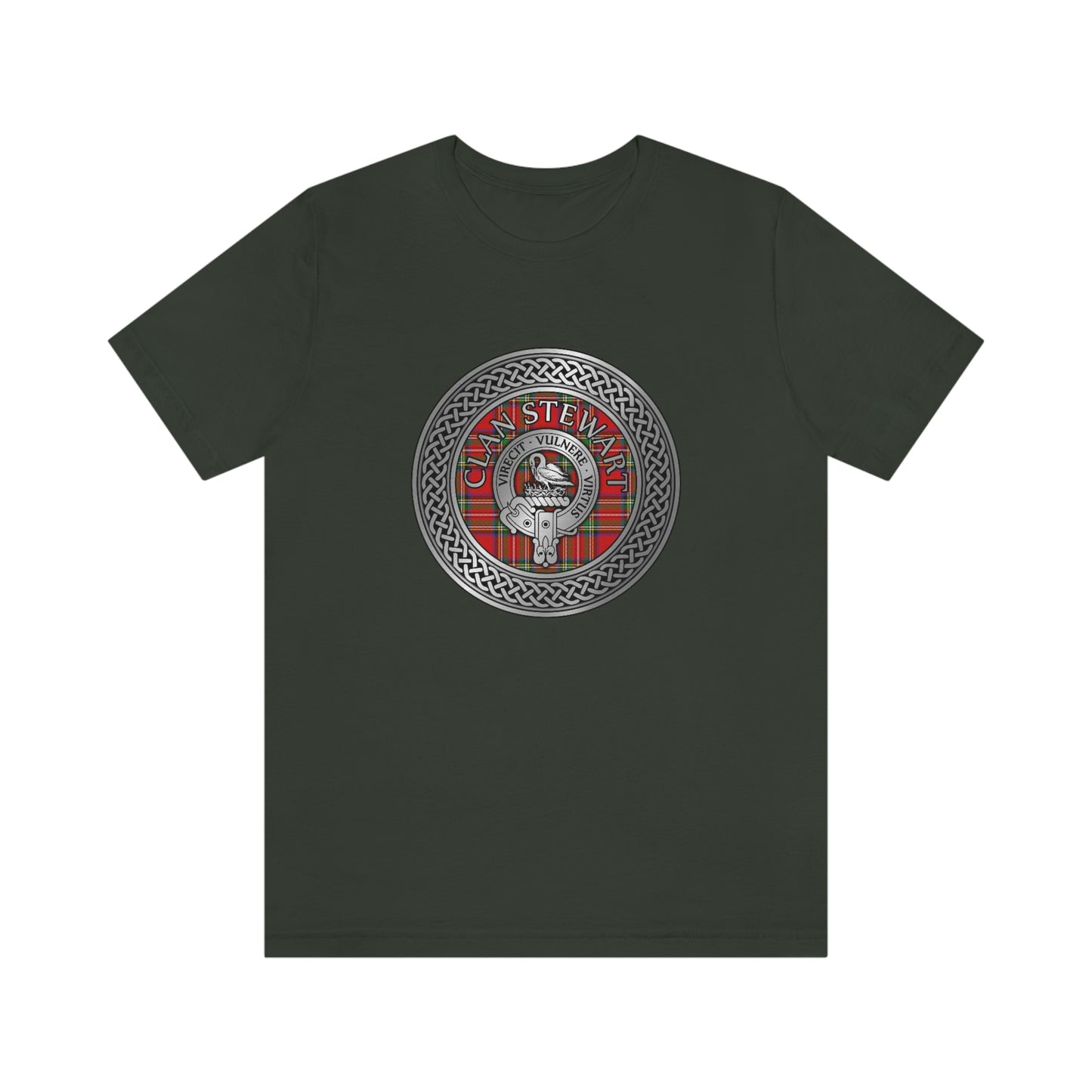 Clan Stewart Crest & Tartan Knot T-Shirt