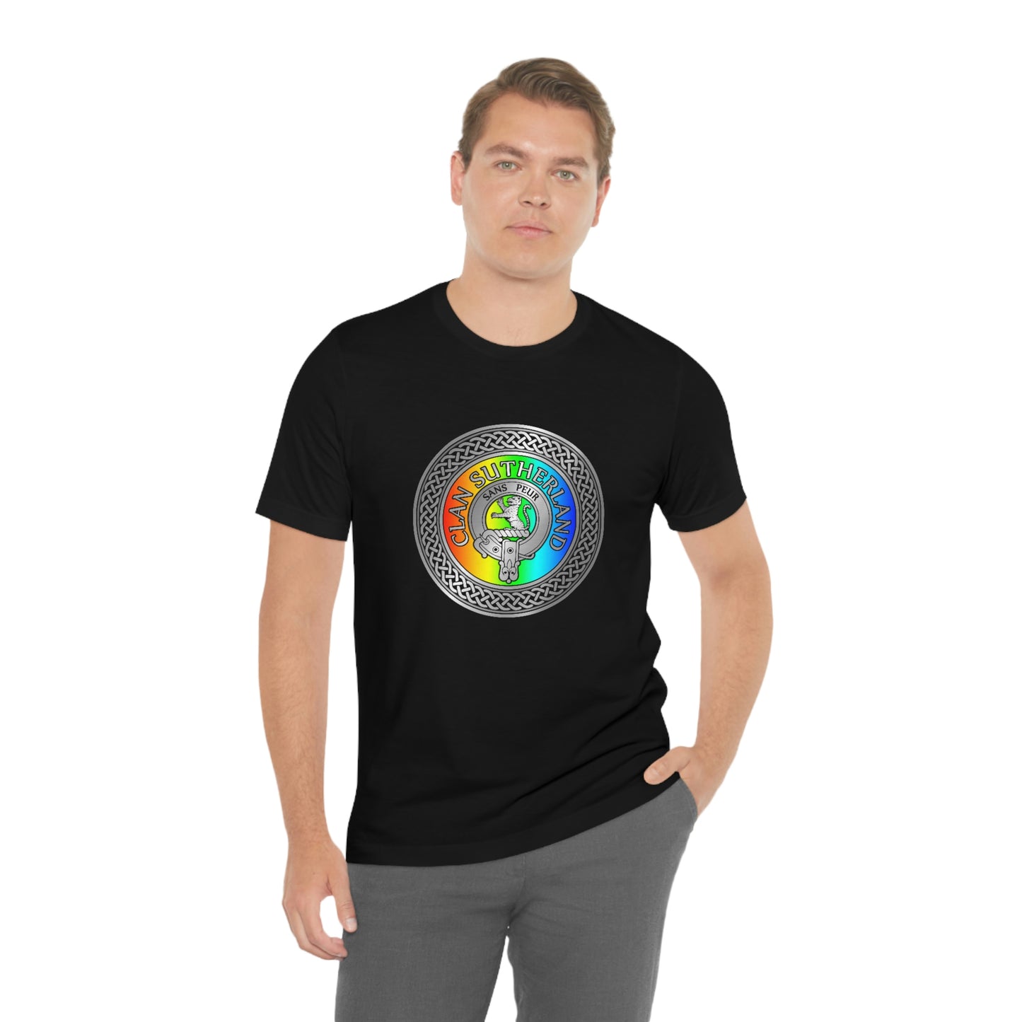 Clan Sutherland Crest & Rainbow Knot T-Shirt