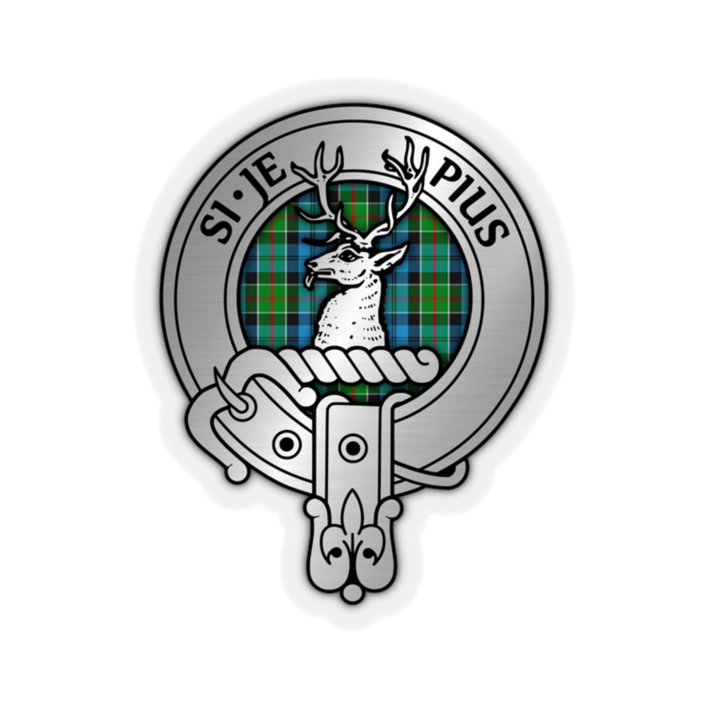 Clan Colquhoun Crest & Tartan Kiss-Cut Stickers