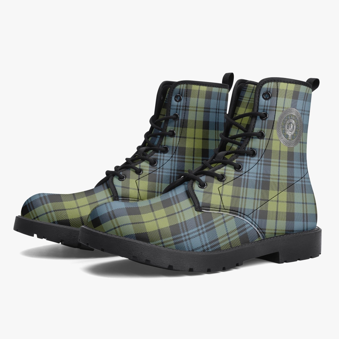 Clan Campbell Crest & Tartan Leather Boots