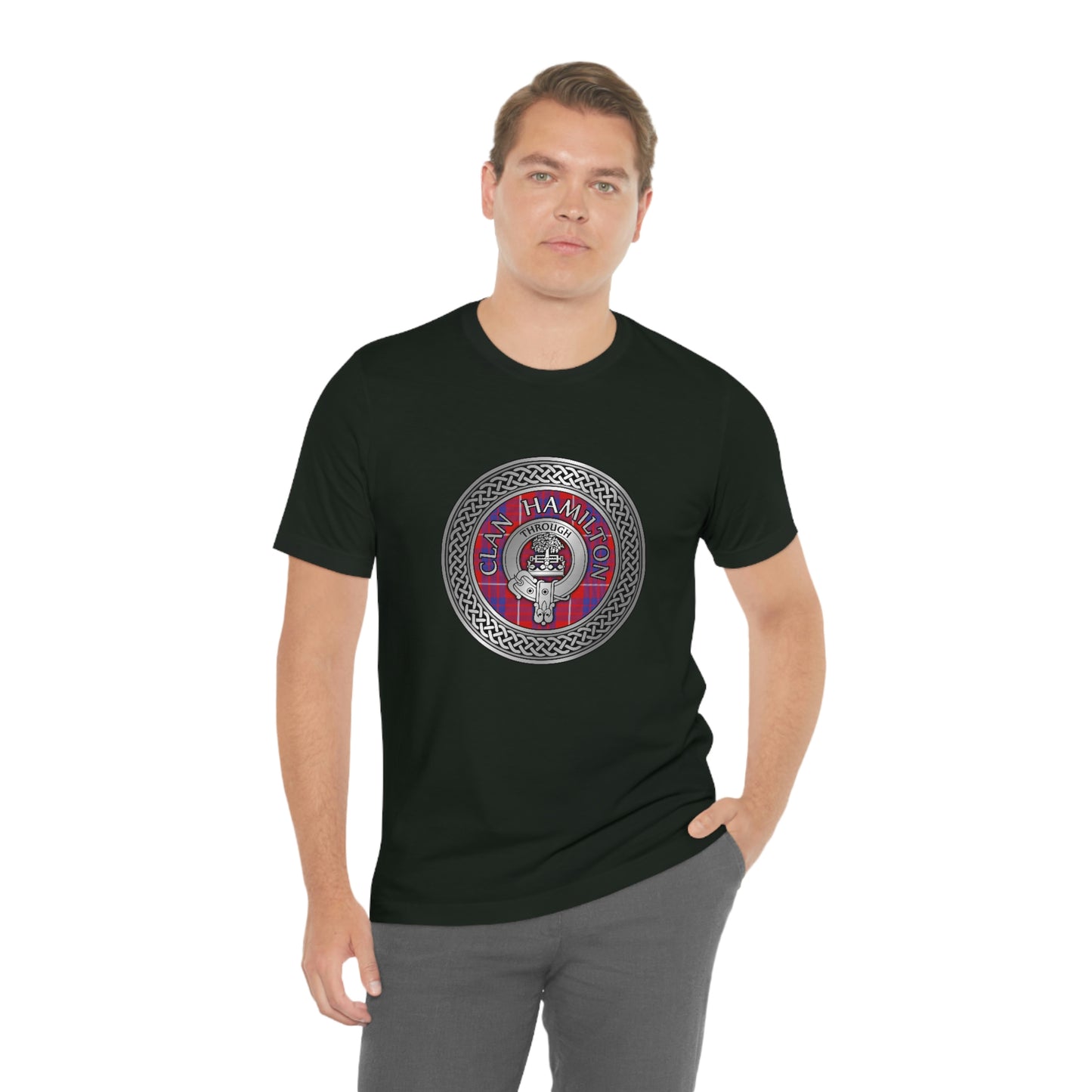 Clan Hamilton Crest & Tartan Knot T-Shirt