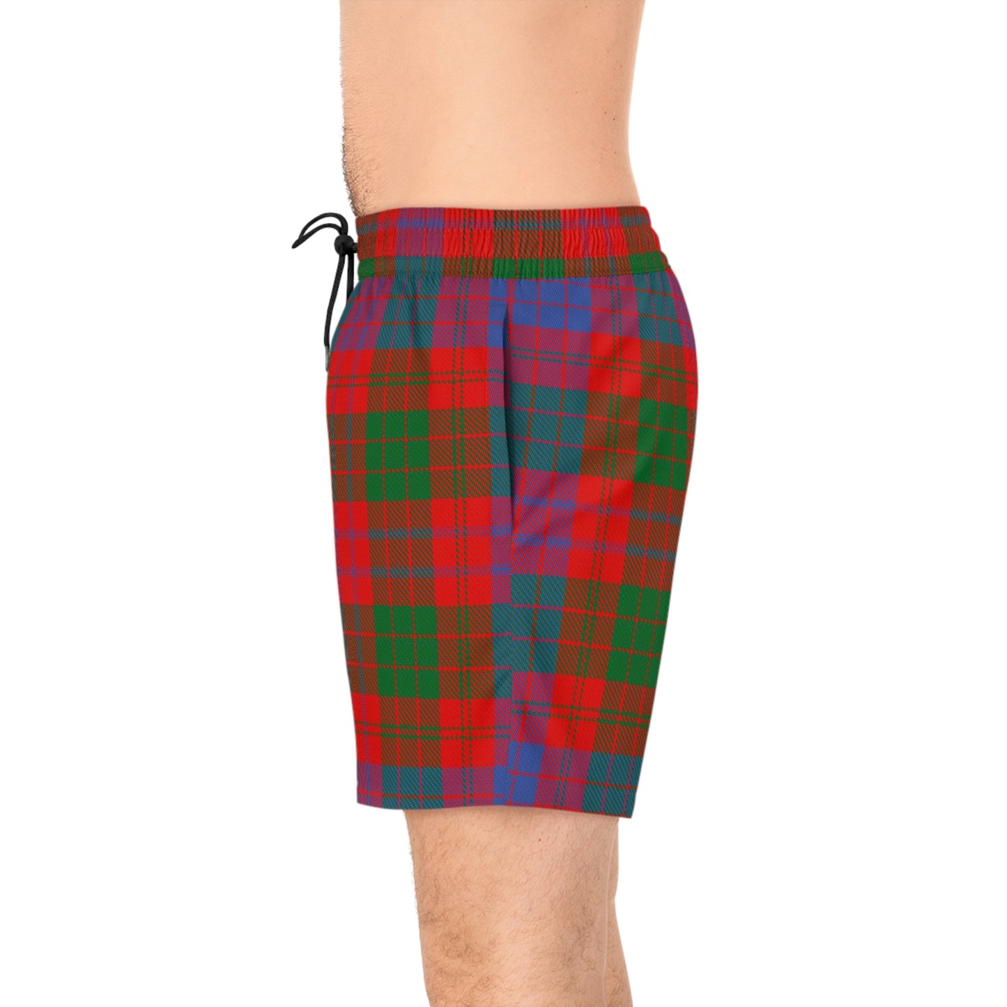 Clan Ross Tartan Men's Mid-Length Swim Shorts (AOP)