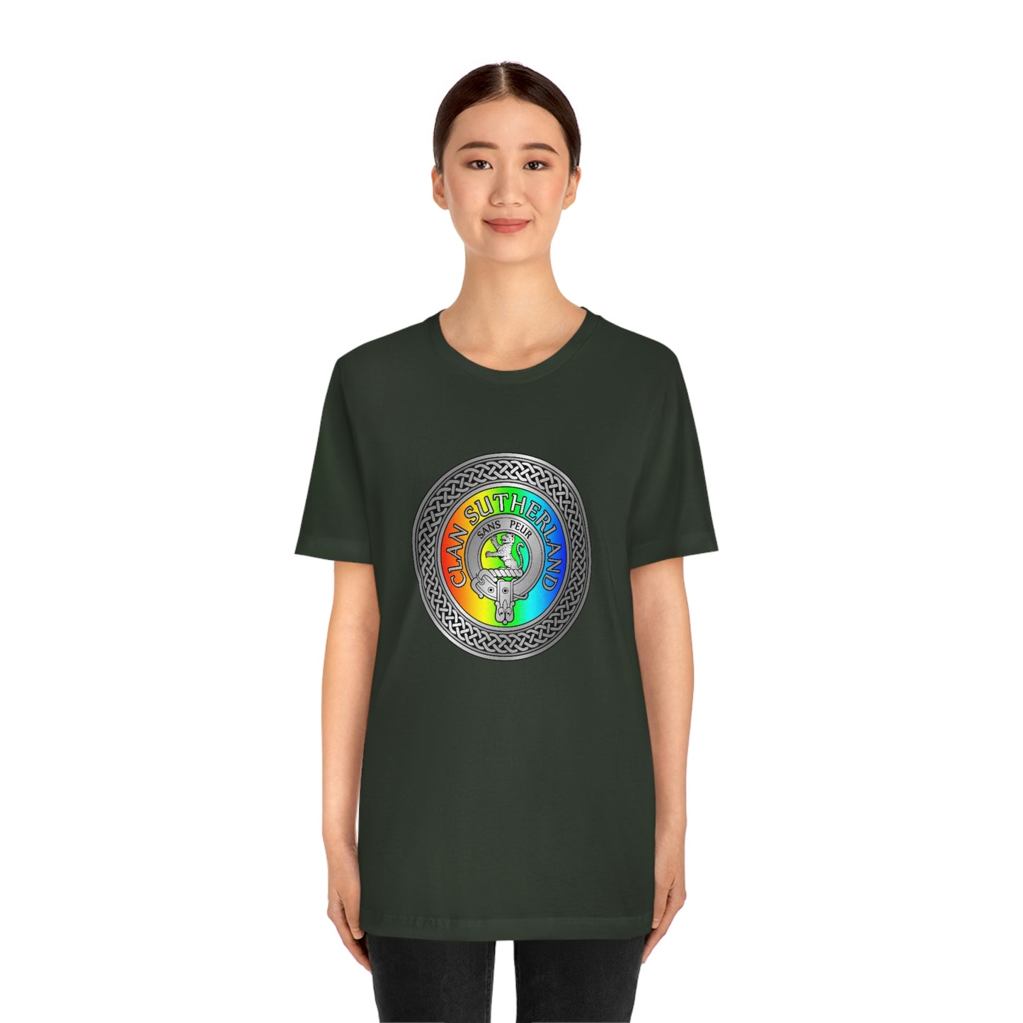 Clan Sutherland Crest & Rainbow Knot T-Shirt