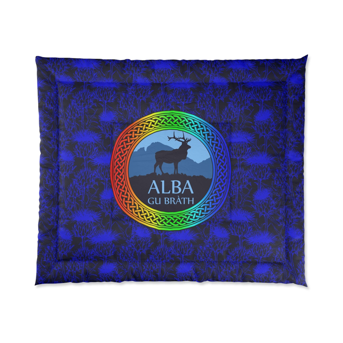 Alba Gu Brath Rainbow Knot & Thistle Comforter